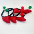 Set di 3 cerchietti con corna da diavolo rosse in peluche per feste di Halloween - Rosso