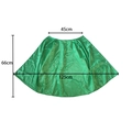 Detaillierte Größentabelle für das glänzende grüne Satin-Cape mit Maßen 45cm oben 125cm unten - Einheitsgröße / Grün