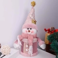 Rosa Schneemann Weihnachts-Süßigkeitenglas mit Strickmütze für festliche Geschenkboxen - Geschenkbox-Set Fass / Rosa Schneemann Apfel Geschenkbox