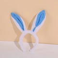 Cerchietto con orecchie di coniglio di peluche bianco con dettagli interni blu - Taglia unica / Blu