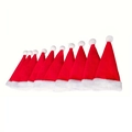 Set of 10 mini red Christmas hats with white plush trim for tableware and bottle decor - Mini Lollipop Santa Hat / 10 Pieces Pack