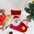 Large non-woven Christmas stocking with Santa Claus applique and gift bag design - Santa Claus Style