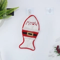 Calza natalizia in peluche a forma di pesce rosso e bianco con testo Meow per gatti - Forma di Pesce (Ricamo Meow) / Bianco
