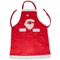 Weihnachtsschürze im Weihnachtsmann-Design mit zwei Taschen für die festliche Küchendekoration - Rot