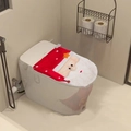 Copriwater natalizio a forma di Babbo Natale per decorazioni del bagno di Natale - Copriwater Babbo Natale ricamato