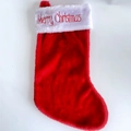 Classic red Christmas stocking with white cuff and Merry Christmas letter embroidery - Red Letter Merry Christmas