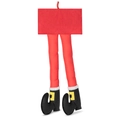 Decorazione natalizia con gambe da elfo con pannello in feltro rosso e stivali con fibbia - Gambe di elfo di Babbo Natale rosse