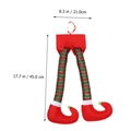Gambe di elfo di Natale a strisce rosse e verdi con dimensioni di 45 cm di altezza - Gambe di Elfo a Strisce Rosse e Verdi