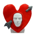 Red plush heart headwear with Cupid's arrow design for creative party costumes - Heart Peach Hat