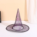Cappello da strega di Halloween in organza nera con ragnatele viola per feste - Taglia unica / Ragnatela Viola