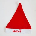 Classico cappello di Babbo Natale rosso con bordo in peluche bianco e logo Fiesta stampato - Rosso