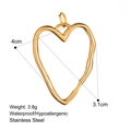 Pendente a cuore irregolare traforato in acciaio inossidabile placcato oro 18k e impermeabile - Stile Cuore Irregolare (P240020)