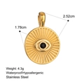 18k gold plated stainless steel evil eye sun pendant with black stone inlay charm - Evil Eye Style (P2405010)