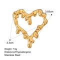 Lava textured heart charm in 18k gold plated stainless steel, 3.55cm waterproof pendant - Lava Fluid Heart Style (P2405011)