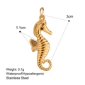 Golden 18k plated stainless steel seahorse pendant charm for jewelry making - Seahorse Shape Style (PW240052)