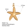 Gold stainless steel starfish pendant charm with waterproof and hypoallergenic properties - Granular Matte Starfish Style (PW240053)