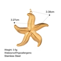 Waterproof 18k gold plated stainless steel starfish pendant charm in golden finish - Dot Granule Starfish Style (PW240055)