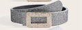 Dettaglio macro di cintura argento lusso con strass brillanti e fibbia cristallo - Grigio