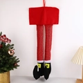 Weihnachts-Elfenbeine Autodekoration in Rot und Schwarz mit Plüschbesatz - 60*20 / Glänzende Rote Filament-Beine