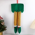 Festlicher Weihnachts-Elfbein-Autoanhänger in Grün und Rot mit goldenem Glitzerstoff - 60*20 / Gelb-Grüne Glänzende Filament-Beine