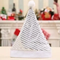 Cappello di Natale per adulti con paillettes argento e decorazione in peluche bianco - Argento / Bambini