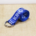 Cintura in nylon blu reale con doppia fibbia ad anello a D argento e ricamo KINGS - Blu