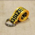 Cintura in tela di nylon gialla con stampa GSIZE e doppia fibbia ad anello a D argento - Giallo