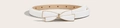 Slim white faux leather kids belt featuring an elegant golden bow buckle for girls - Adult (105cm) / White