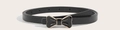 Ceinture fine noire pour enfants avec boucle nœud élégante et bordure dorée pour jean - 105cm / Adulte / Noir