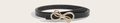 Cinturón infantil negro mate con hebilla de lazo dorado y pedrería brillante - 105cm / Estilo Adulto - Negro