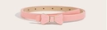 Ceinture fine rose pour enfants avec boucle nœud dorée et finition en simili cuir - 105cm / Adulte / Rose