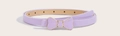 Cintura sottile lilla per bambina con fibbia a fiocco dorato in pelle lucida - 90cm / Bambini / Viola chiaro