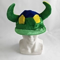 Funny plush soccer hat with green horns in Brazil flag colors for football fans cosplay - Green Sun Hat Horns
