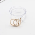 Ceinture transparente en PVC pour femme avec boucle double anneau dorée et perles blanches - Petite Boucle de Perle à Double Anneau