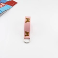 Rosa Canvas-Gürtel mit gelber Schmetterlingsstickerei und silberner D-Ring-Schnalle - Rosa
