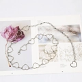 Elegant silver heart-shaped chain belt for women, adjustable waist accessory for dresses - Silver Heart Waist Chain