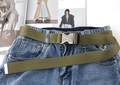 Cintura tattica in nylon verde militare con fibbia in metallo su jeans in denim blu - 3.2CM Verde Militare