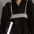 Modieus wit geweven parelhemdje vest voor laagjes over shirts en andere tops - 9-Rijen Parelvast