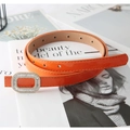 Chic orange thin waist belt for women with sparkling rhinestone buckle on fashion magazine - Orange