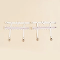 Weißer Spitzen-Oberschenkelring mit lila Blütenstickerei und Herzschnalle für JK-Outfits - Weiß