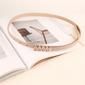 Chic women's beige leather thin belt with gold wave metal buckle for jeans or dresses - Apricot