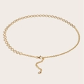 Elegante cintura a catena in metallo dorato per abiti con chiusura a moschettone regolabile - Oro
