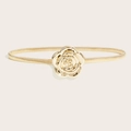 Eleganter goldener Metall-Federgürtel mit großer 3D-Rosenschnalle für Kleider - Neue Große Blume (Federkette) Gold