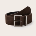 Brown suede corset belt with a vintage silver double-pin buckle for a y2k look - Coffee