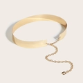 Modischer goldener Metall-Taillengürtel für Damen mit eleganter Kette und Anhänger - Gold (1681#3.5cm Vollmetall + Verlängerungskette)