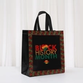 Black History Month non-woven shopping bag with colorful ethnic geometric patterns - Heart and Lip Print Theme Style (5059-4)