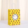 Yellow floral Kraft paper gift bag with white rope handles for holiday celebrations - 455 Yellow; 21*15*8