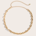 Dettaglio della cintura a catena dorata con maglie testurizzate e catenella regolabile - Stile Inciso a Scanalatura Radiale (633Gold) / Oro