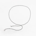 Minimalist silver metal chain belt for women featuring classic rings and a round polished tag - Silver