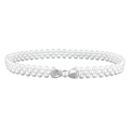 Elegant three-row pearl elastic belt with rhinestone bow buckle for stylish dresses - Silver Bowknot Buckle Style (HYY19034)